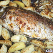 Сазанчик запеченный с опятами и румяной картошечкой
