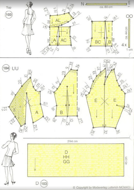 Выкройки одежды из Германии № 18 Лучевой крой