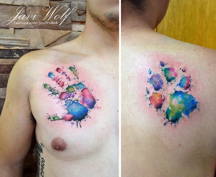 The Paws Of The Dogs Are Being Tattooed On Their Owners And The Result Is Adorable
