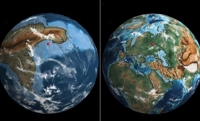 Где стоял ваш дом во время эпохи динозавров. Интерактивная карта показывает, где бы были города Земли сотни миллионов лет назад