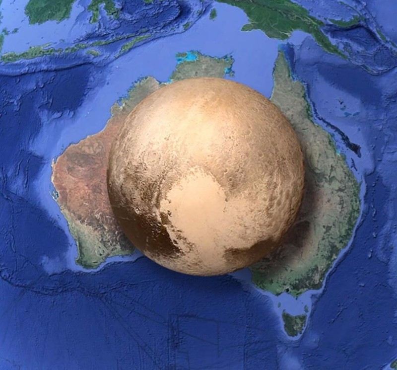 Сравнение размеров Плутона и Австралии география, земля, интересно, интересное, карты, мир, поучительно, факты