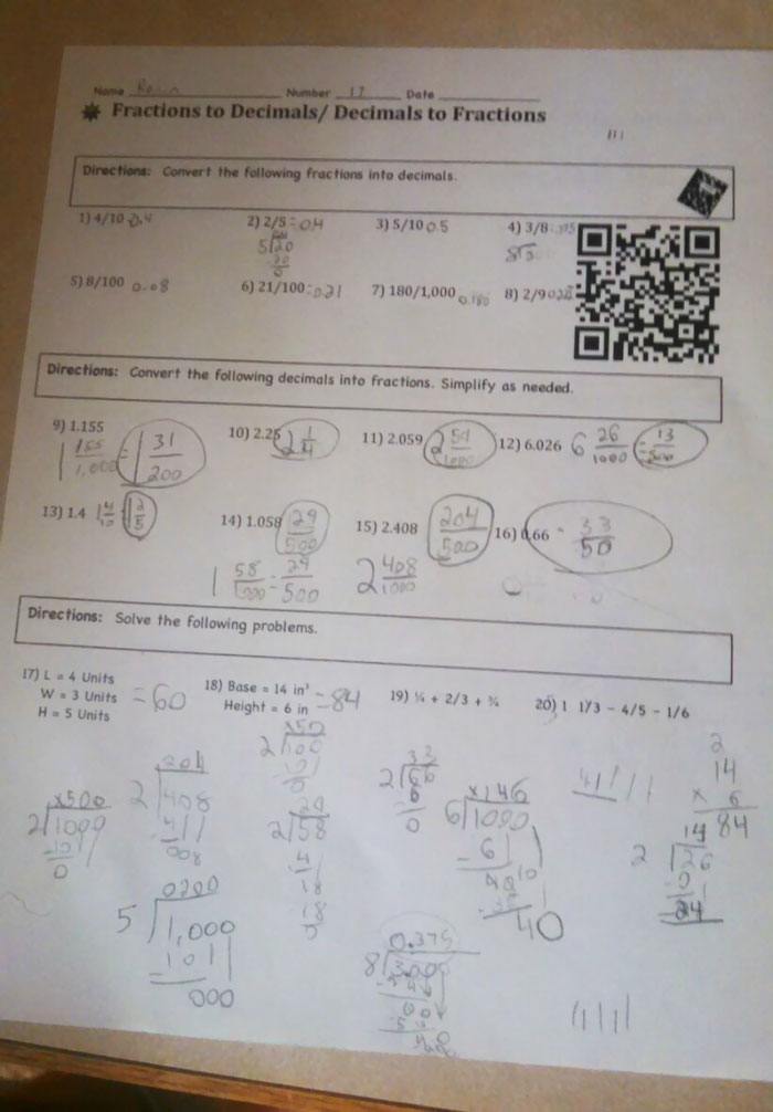 My Son's Homework Has A Barcode That When Scanned Takes Him To An Instructional Youtube Video Posted By His Teacher Related To The Lesson