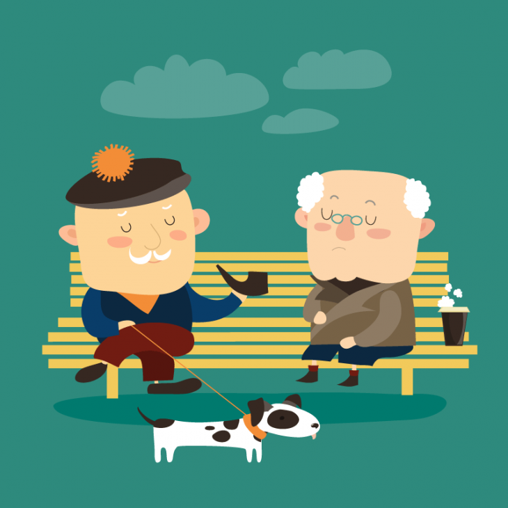 Два деда видео. Два Деда на лавочке. Два старика на скамейке. Три Деда на скамейке. Иллюстрации старики на лавочке.