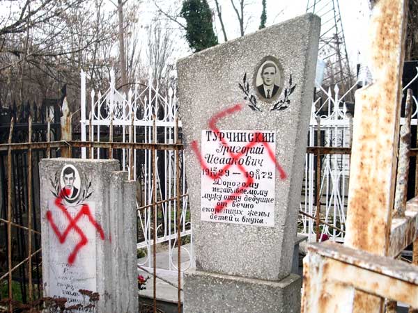 Осквернение еврейского кладбища в Одессе в 2007 году. Виновных после «профилактической беседы» отпустили по домам