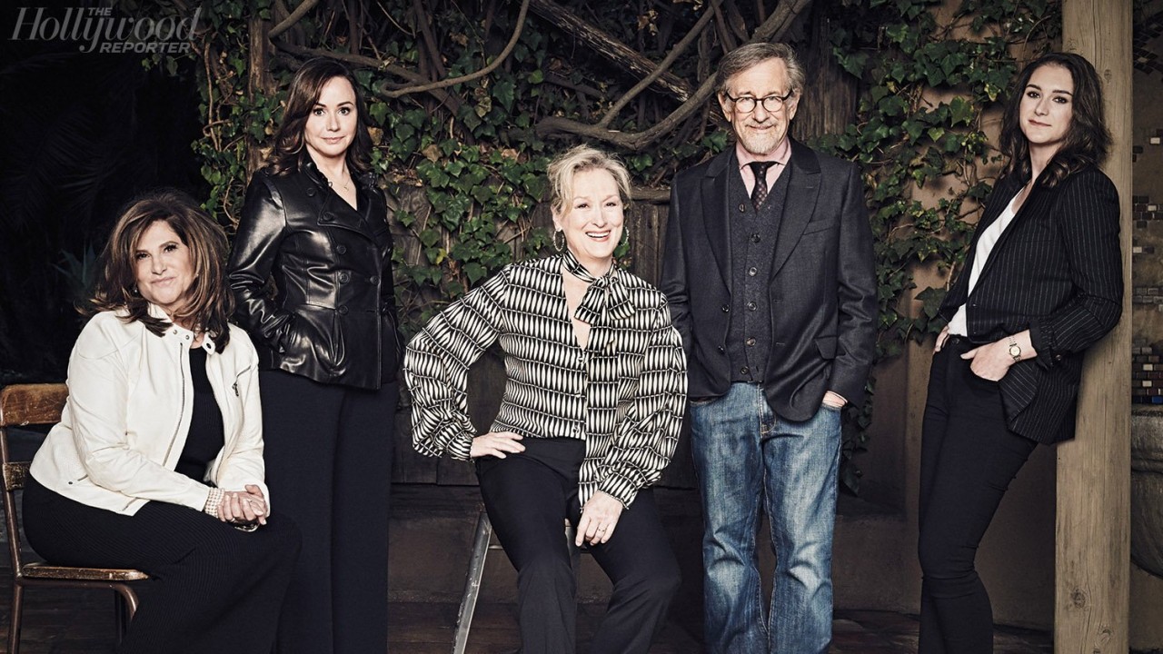Amy Pascal, Kristie Macosko Krieger, Meryl Streep, Steven Spielberg and Liz Hannah