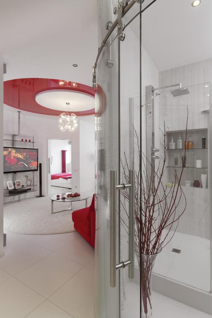 Фотография: Ванная в стиле Хай-тек, Квартира, Цвет в интерьере, Дома и квартиры, Белый – фото на InMyRoom.ru