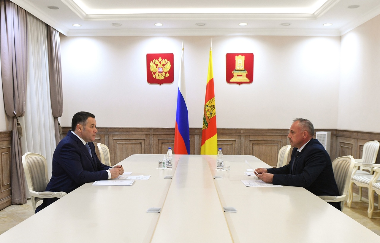 Губернатор Игорь Руденя провел встречу с главой Кесовогорского округа Сергеем Тарасовым