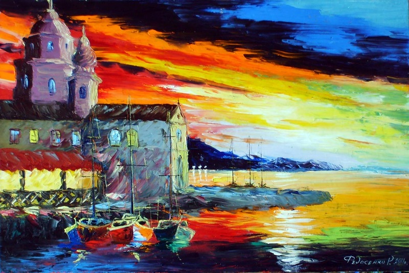 Отражение города. Живопись Романа Федосенко Отражение города. Живопись Романа Федосенко город