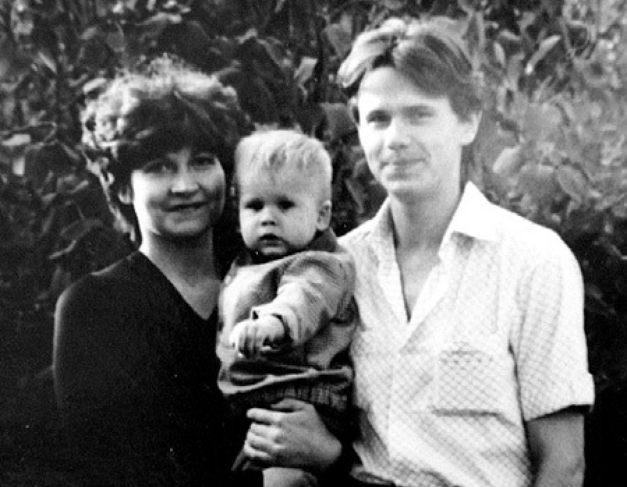 Сергей Чиграков с первой супругой Мариной и сыном Михаилом