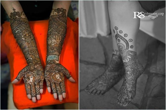  Эти свадебные татуировки индийских девушек - настоящие произведения искусства! индия, мехенди, свадьба, татуировка хной