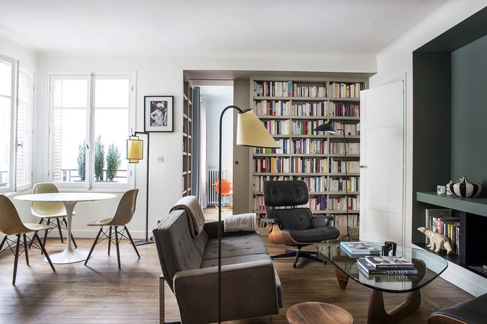 Красиво жить: утонченная мужская квартира в Париже интерьер и дизайн,квартира,малометражка,Мужской интерьер,Париж