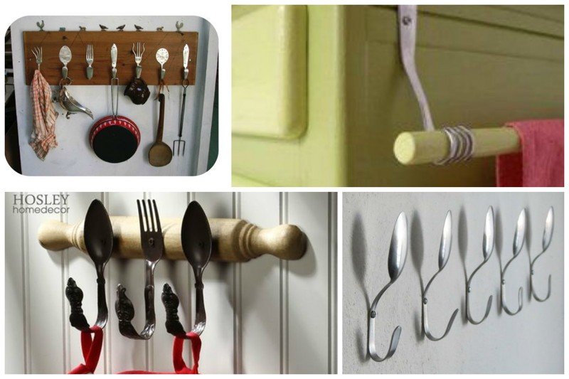 Нужные хитрости. Крючки из вилок и ложек. Креативные вещи на кухню. Необычные вещи для кухни. Крючки из подручных материалов.