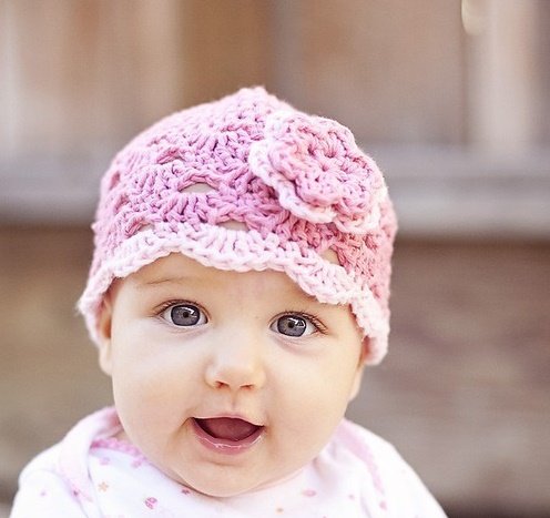Летняя шапочка крючком для новорожденной девочки - описание-схемы+ ...