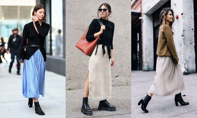 6 стильных способов носить юбку-миди гардероб,мода и красота,модные образы,модные тенденции,одежда и аксессуары