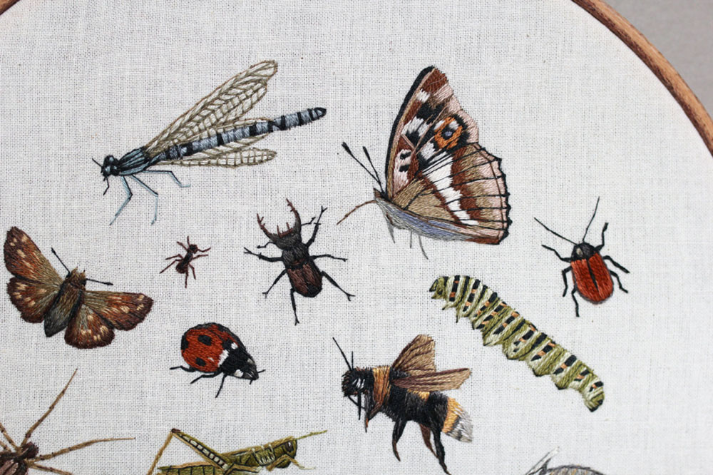 потрясающая вышивка грибов растений и животных 