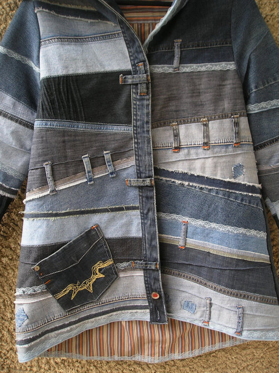 Куртки из старых джинсов