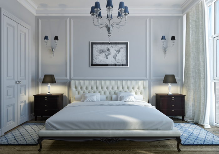 Спальня в традиционном аристократическом стиле, которая является отражением безупречного вкуса, роскоши и комфорта.