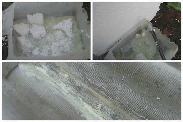 Готовим жидкий пенопласт: как дешево заделать трещины в шифере Готовим жидкий пенопласт: как дешево заделать трещины в шифере идеи,сделай сам,советы