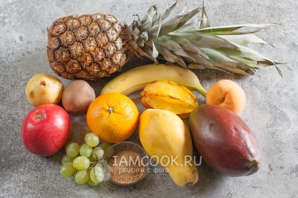 Ингредиенты для постного салата с ананасом