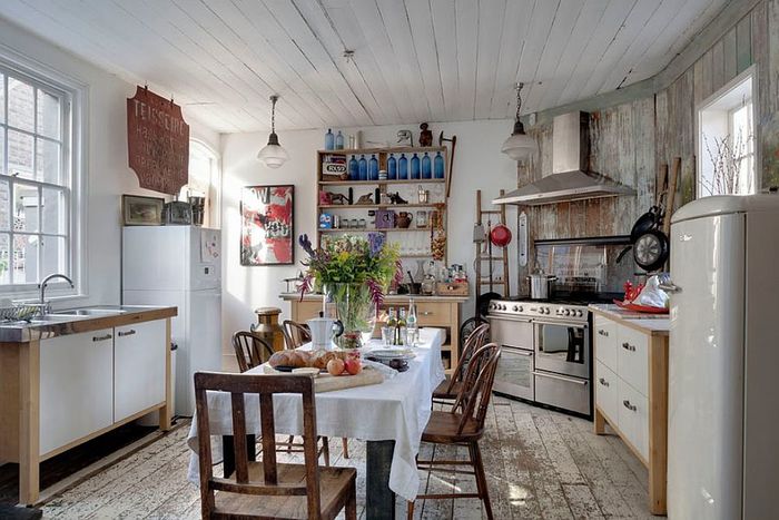 Почему кухня в стиле «Потертый Шик» всегда уютна и красива? интерьер и дизайн,кухня,пастельные тона,старая мебель,шебби шик