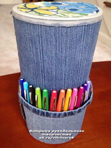 Из старых джинсов можно сотворить новые и полезные вещи, например такие! handmake,поделки своими руками,разное