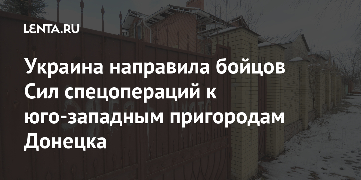 Украина направила бойцов Сил спецопераций к юго-западным пригородам Донецка Бывший СССР