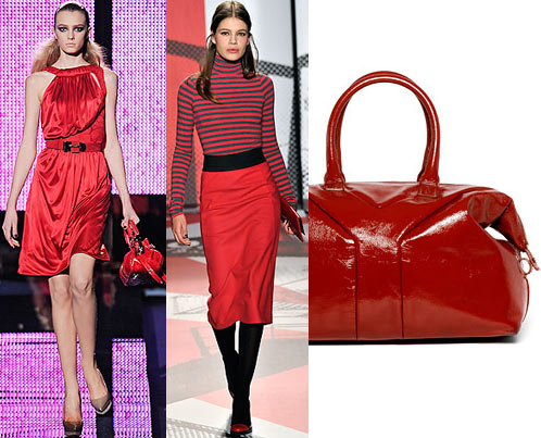 Мода: платье Versace, юбка и полосатый свитер DKNY, сумка Yves Saint Laurent