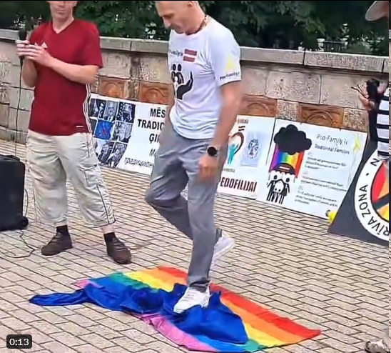 Акция против движения ЛГБТ* в Риге, 1 июня 2024