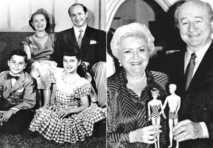 Супруги Хэндлер и их дети Барби и Кен, в честь которых назвали куклы | Фото: static.gazeta.ua и dollplanet.ru
