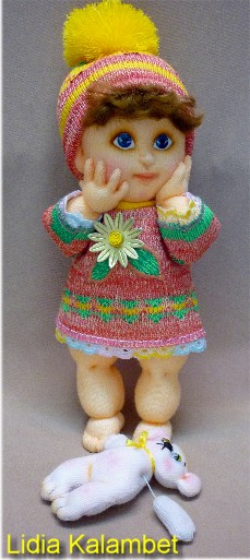 Текстильная кукла. Рост 31 см.