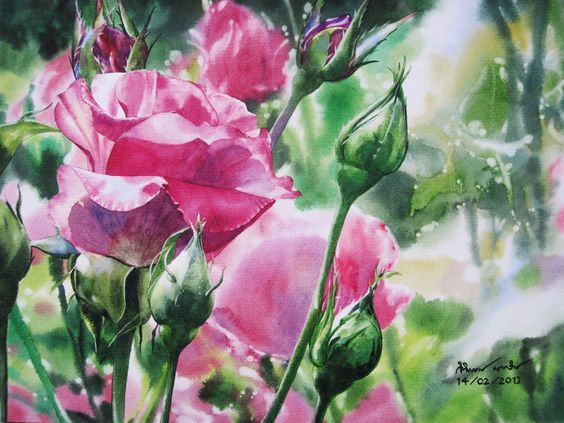 Roses painting: