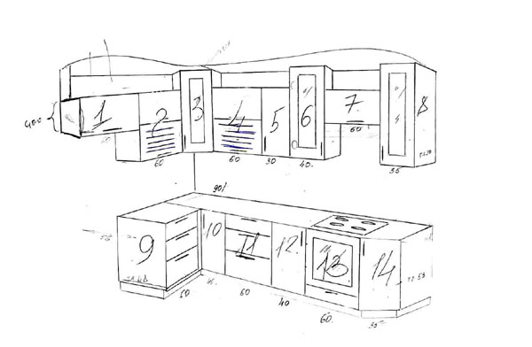 Заказать проект кухни с распиловкой