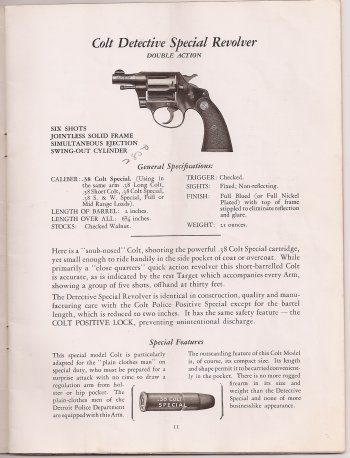 Оружейный каталог 1931 / Кольт Детектив Спешиэл