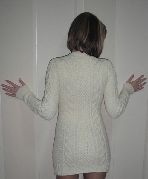 Вязаное спицами платье - туника от Ким Харгривз Мне очень понравилось!