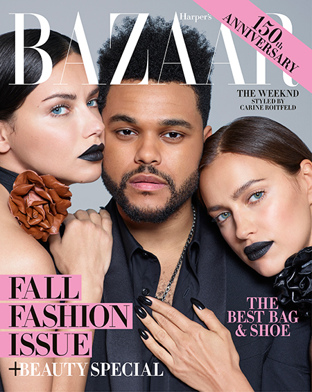 Адриана Лима, Ирина Шейк и The Weeknd на обложке Harper's Bazaar