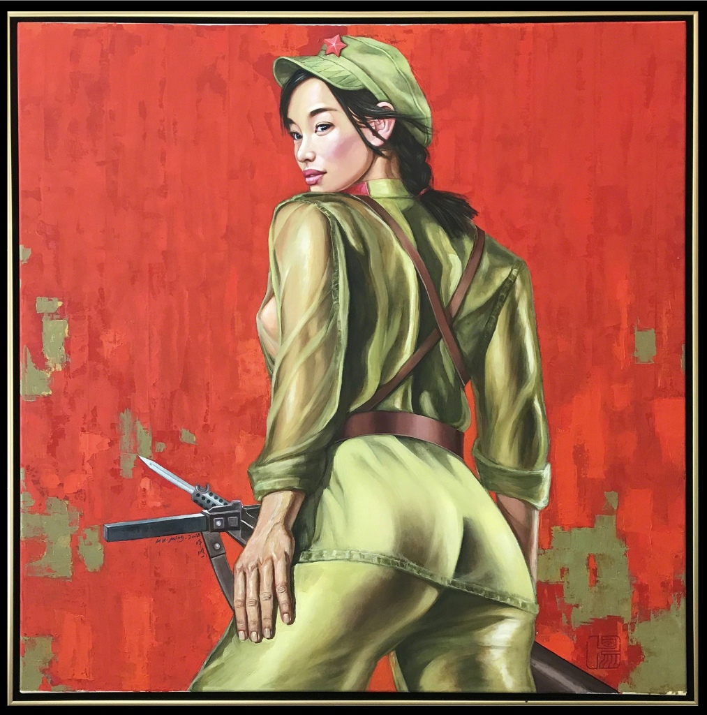Девушки в армии Китая: сексуальная живопись Ху Минь красный, брутальности, девушках, армейских, рядах, самая, выразительная, творчестве, картин, сексреализм, идеальная, смесь, сексуальных, невероятно,  Серия, крепких, компартии, рисовала, девиц, женщинбойцов