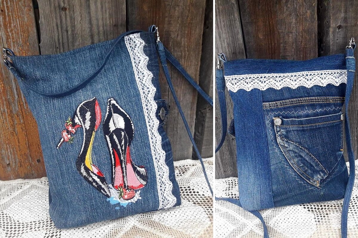 Ольга Черноусова шьёт бохо сумки из джинсы, кружев, лоскутов и прочего с добавлением вышивки. Посмотрите вышивка,рукоделие,творчество,шитье