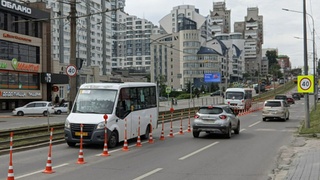 Перекрытие проспекта Красноармейского в Барнауле / Фото: Екатерина Смолихина / amic.ru