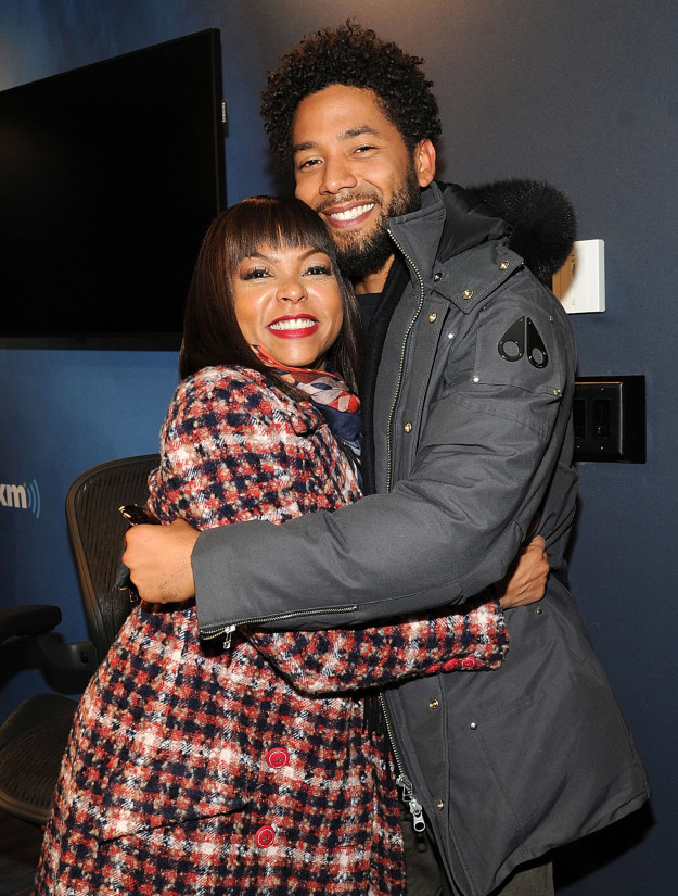 Taraji P. Henson hugged her TV son Jussie Smollett.