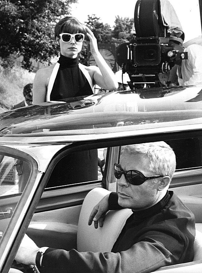 Марчелло Мастроянни и Эльза Мартинелли на съемочной площадке фильма 10 ЖЕРТВА «La Decima Vittima» 1965. Фотографии со съёмок, актеры, кинематограф, режиссеры
