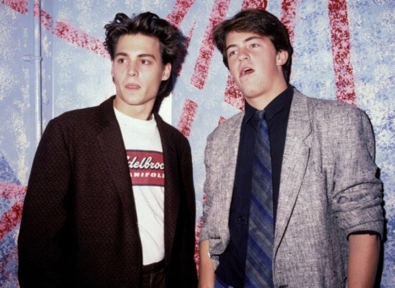 Джонни Депп и Мэттью Перри, 1987 г. голливуд, кино, фото