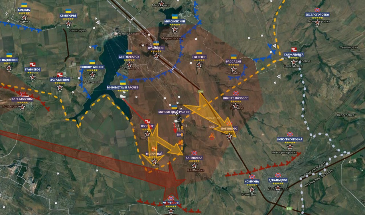 Карта боевых действий от ополчения