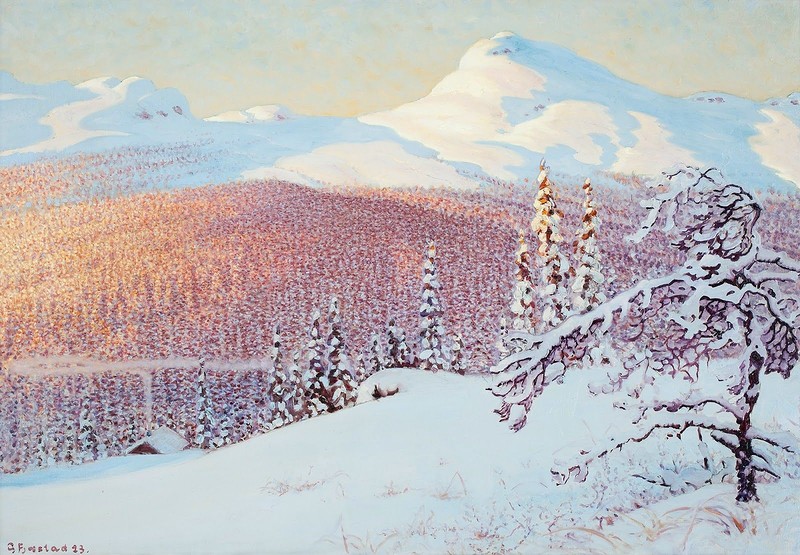Gustaf Fjaestad. Зимний пейзаж. 1923.jpg