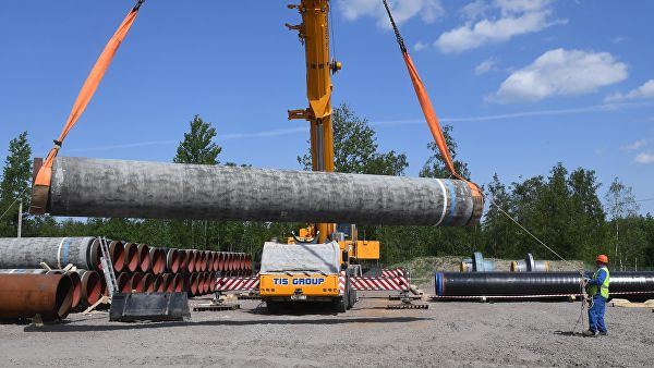 Участок строительства газопровода Северный поток-2 в Ленинградской области 