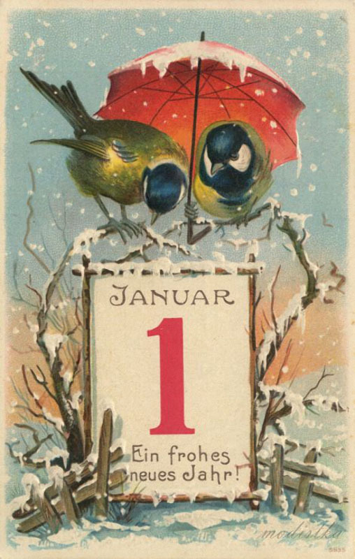 Подборка старинных зарубежных новогодних открыток. С Новым Годом!!!