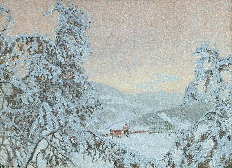 Gustaf Fjaestad. Снег идет. 1911.jpg