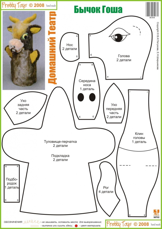 Домашний кукольный театр: выкройки кукол-перчаток творчество с детьми,шитье
