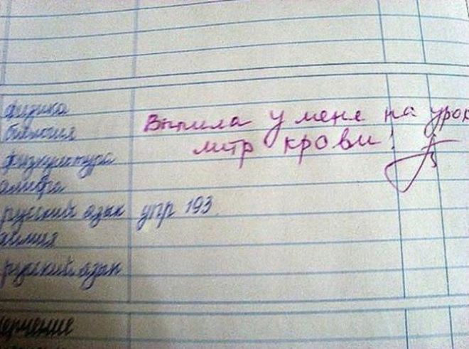 30 записей в дневниках непослушных учеников, которые заставят улыбнуться дневники,интересное,школа,юмор и курьезы