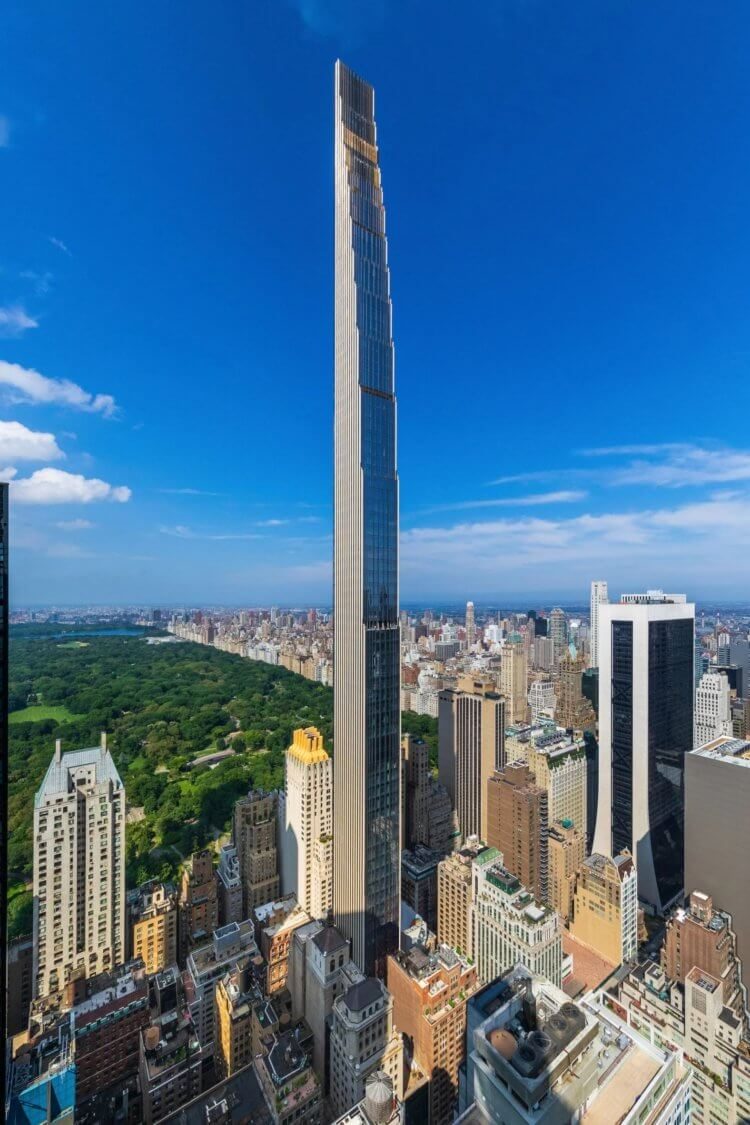 В Нью-Йорке возвели самый узкий небоскрёб в мире Стейнвей, башни, небоскреб, небоскребы, также, здания, миллиардеров, которая, Манхэттене, концертный, улице, метров, является, резиденция, конструкции, только, потому, большой, этажей, ширину