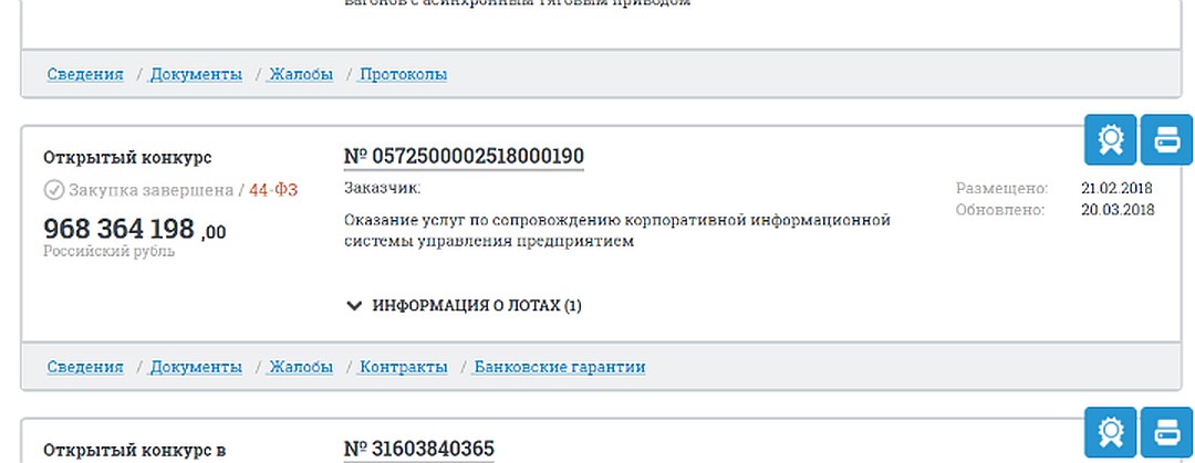 Начальная стоимость контракта составляла почти 970 миллионов рублей. ФОТО: www.zakupki.gov.ru. Фото: Скриншот сайта